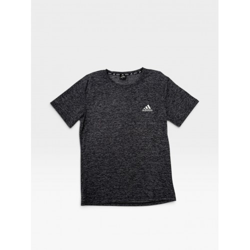 Adidas Performance T-Shirt Black Melange with White Logo